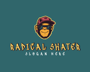 Skater - Sunglasses Monkey Skater logo design