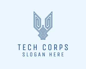 Corps - Wing Crest Outline logo design