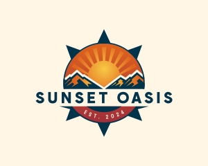 Sunrise Compass Mountain logo design