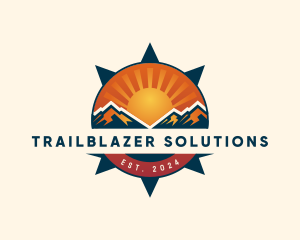 Sunrise Compass Mountain logo design