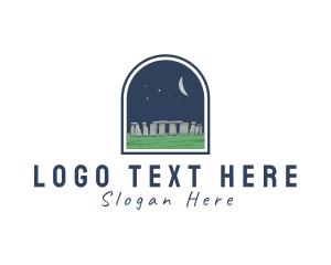 Heritage - Moon Night Stonehenge logo design