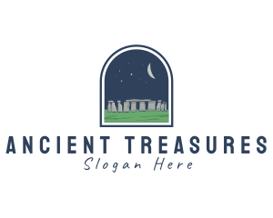 Moon Night Stonehenge logo design