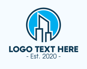 Cityscape - Blue Skyscraper Buildings logo design