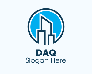 Blue Skyscraper Buildings Logo