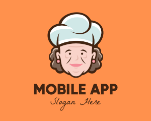 Cook - Grandmother Chef Hat logo design
