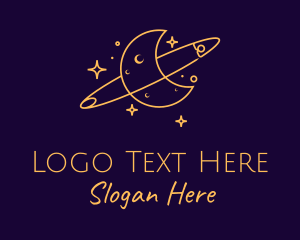 Cosmic - Yellow Moon Orbit logo design