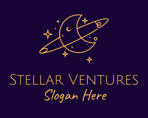 Constellation - Yellow Moon Orbit logo design