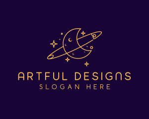 Yellow Moon Orbit  logo design