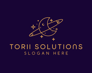 Yellow Moon Orbit  logo design