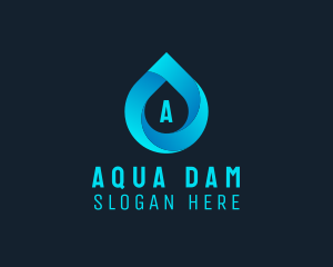 Water Droplet Aqua Sanitation  logo design