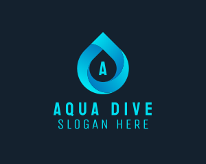 Water Droplet Aqua Sanitation  logo design