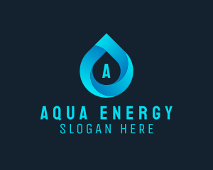 Water Droplet Aqua Sanitation  logo design