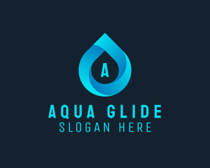 Water Droplet Aqua Sanitation  logo design