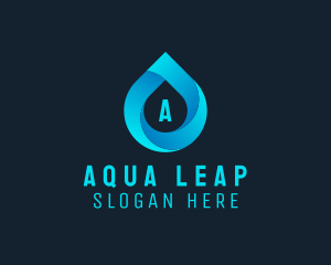 Water Droplet Aqua Sanitation  logo design