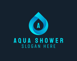 Water Droplet Aqua Sanitation  logo design