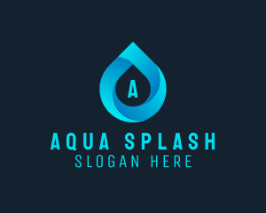 Water Droplet Aqua Sanitation  logo design