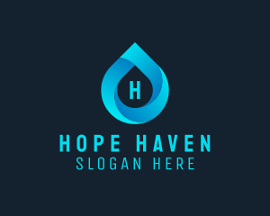 H2o - Water Droplet Aqua Sanitation logo design