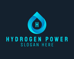 Hydrogen - Water Droplet Aqua Sanitation logo design