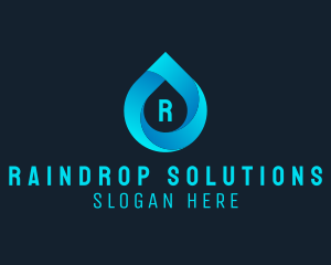 Raindrop - Water Droplet Aqua Sanitation logo design