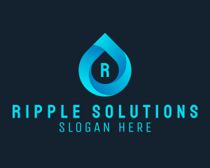 Water Droplet Aqua Sanitation  logo design