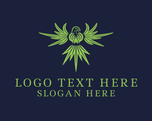 Hawk - Marijuana Cannabis Leaf Eagle logo design
