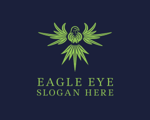 Marijuana Cannabis Leaf Eagle logo design