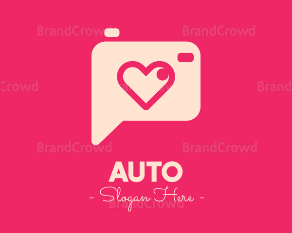 Pink Camera Photography Love Heart Logo