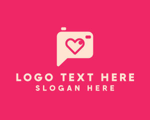 Digicam - Pink Camera Photography Love Heart logo design