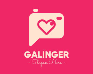 Cameraman - Pink Camera Photography Love Heart logo design