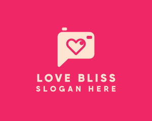 Love - Pink Camera Photography Love Heart logo design