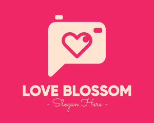 Romance - Pink Camera Photography Love Heart logo design