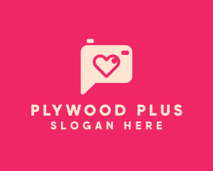 Pink Camera Photography Love Heart logo design