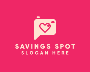 Pink Camera Photography Love Heart logo design