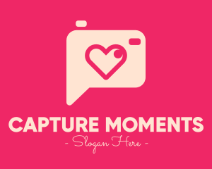 Photography - Pink Camera Photography Love Heart logo design