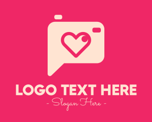 Digicam - Pink Camera Photography Love Heart logo design