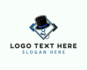 Performer - Monocle Top Hat Fashion logo design