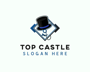 Monocle Top Hat Fashion logo design