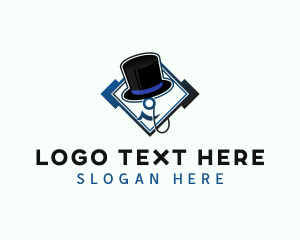 Act - Monocle Top Hat Fashion logo design