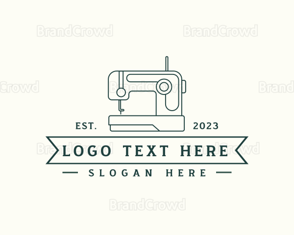 Sewing Machine Clothes Stitching Logo