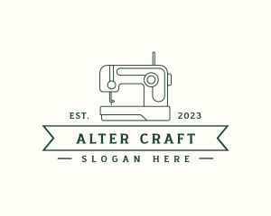 Sewing Machine Clothes Stitching logo design