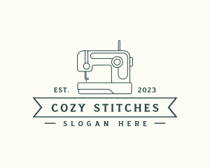 Sewing Machine Clothes Stitching logo design