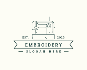 Sewing Machine Clothes Stitching logo design