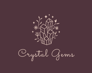 Floral Crystal Sparkles logo design