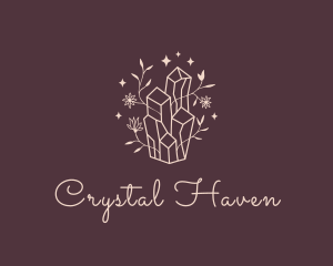 Crystals - Floral Crystal Sparkles logo design