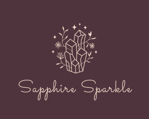 Floral Crystal Sparkles logo design