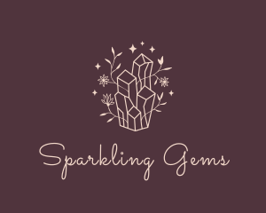 Floral Crystal Sparkles logo design