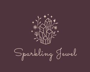 Floral Crystal Sparkles logo design