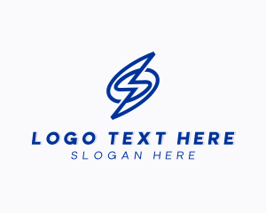 Cable Man - Power Lightning Letter S logo design