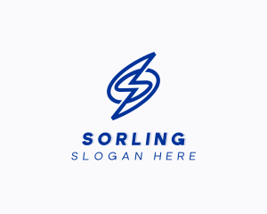 Power Lightning Letter S logo design