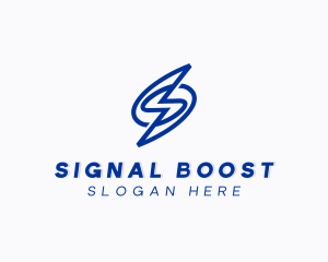 Power Lightning Letter S logo design